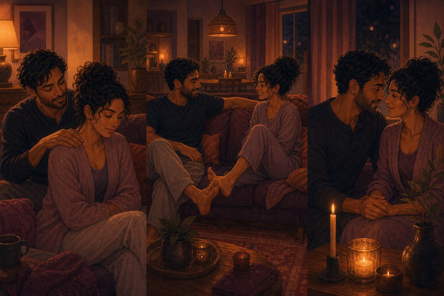 Editorial illustration for Comfort Touch, Affectionate Touch, Erotic Touch.