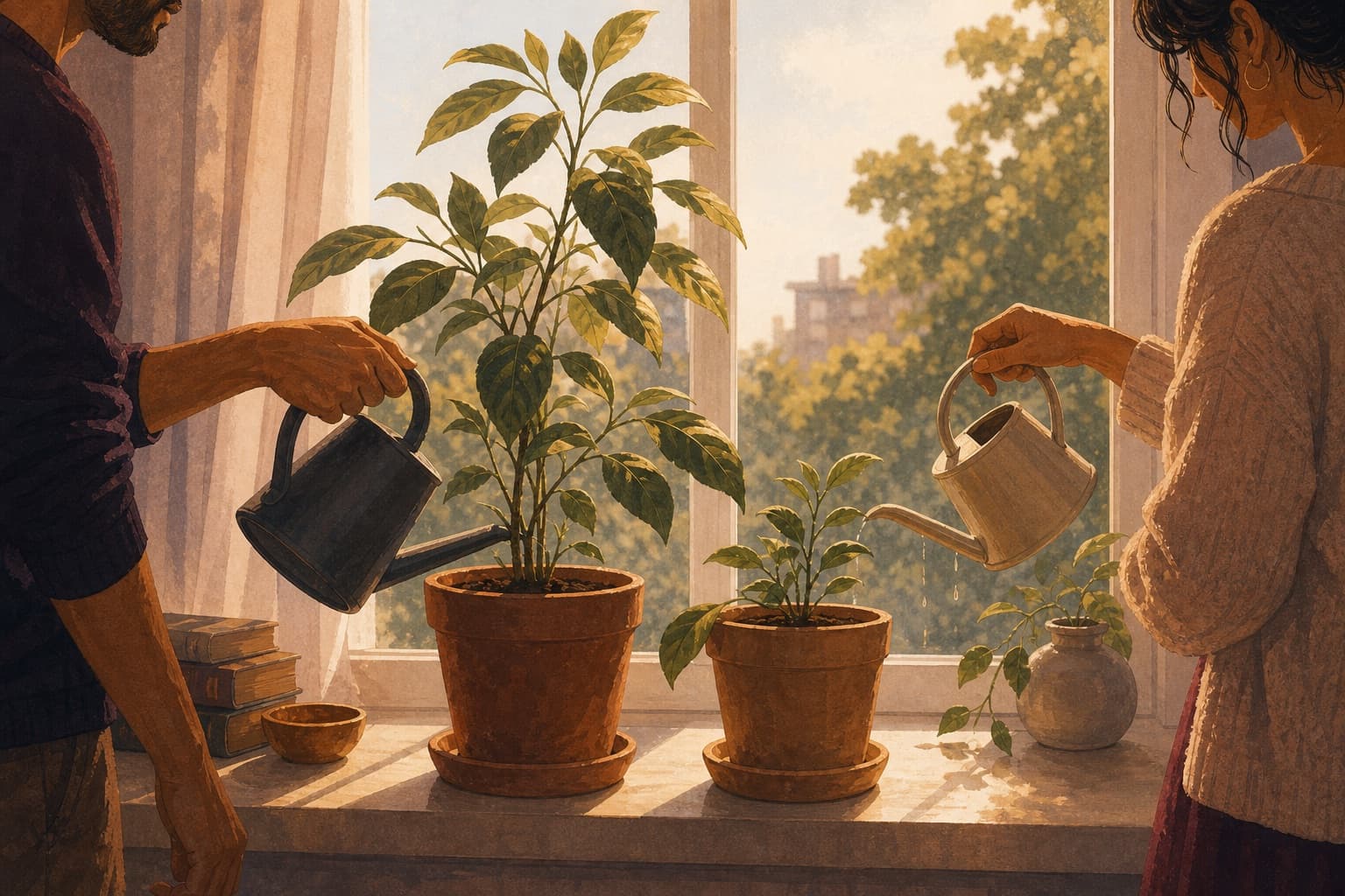 Editorial illustration for Growing at Different Speeds.