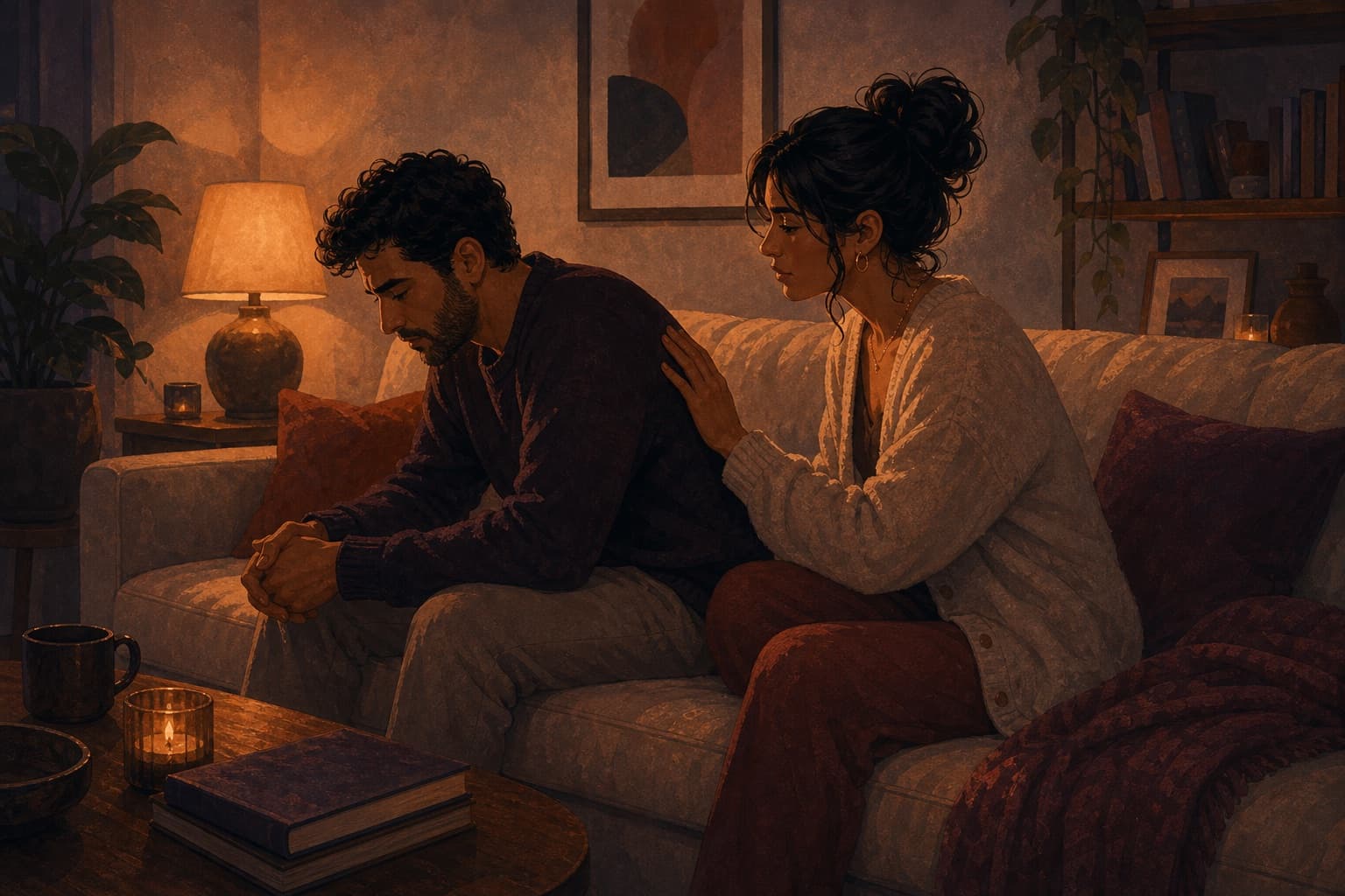 Editorial illustration for Listening Without Fixing.