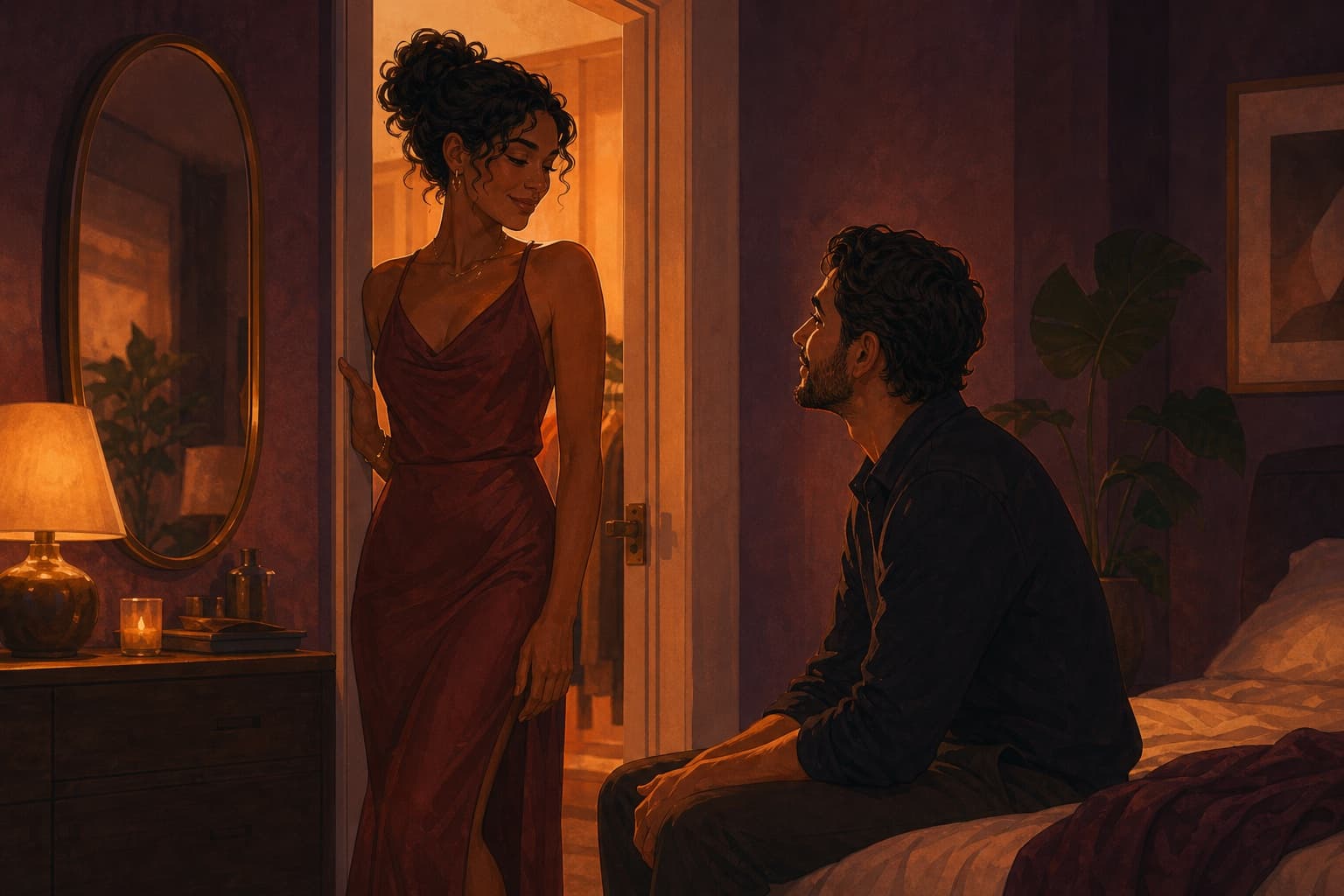 Editorial illustration for Novelty, Mystery, and the Long Relationship.
