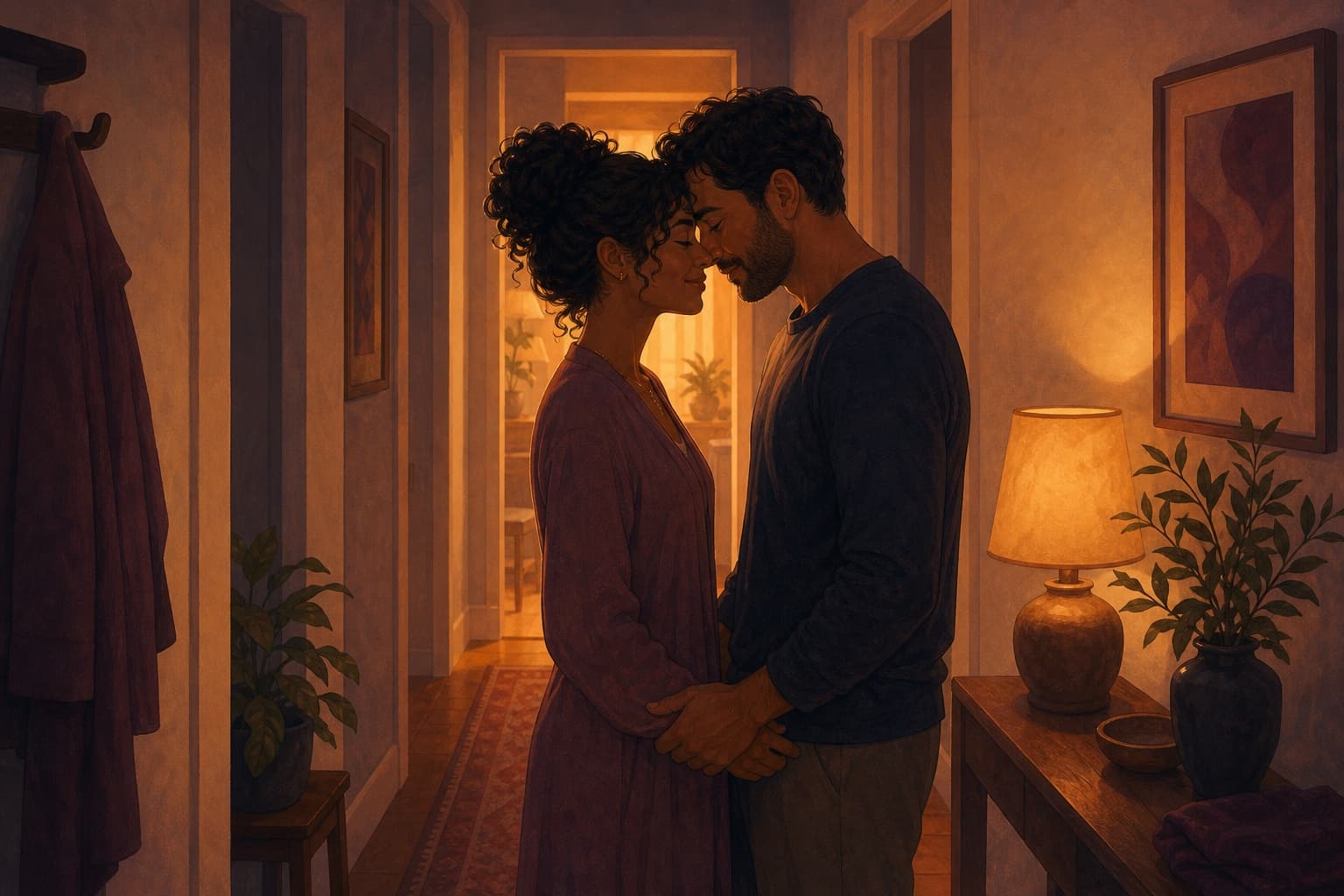 Editorial illustration for A Slower Way to Kiss Again.