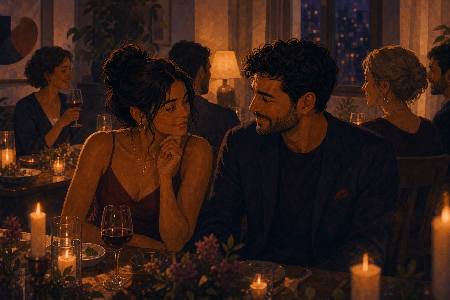 Editorial illustration for The Private Language of Long Love.