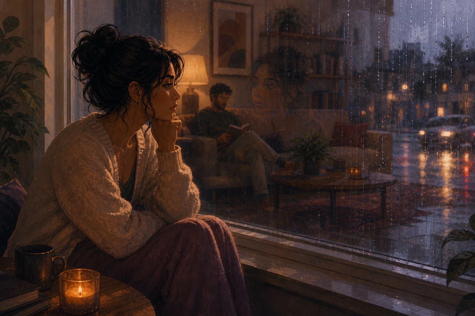 Editorial illustration for The Story You Tell About Your Partner.