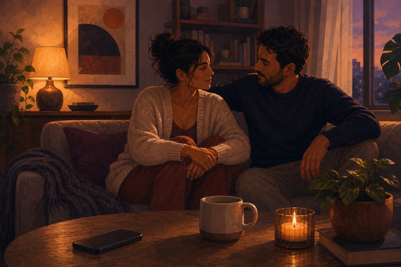 Editorial illustration for What Couples Apps Get Wrong.